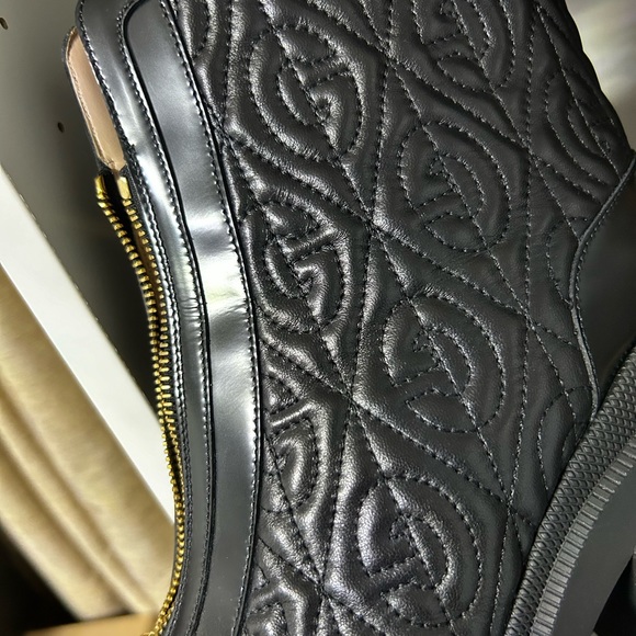 GUCCI CALFSKIN NAPPA RHOMBUS QUILTED TRIP ANKLE BOOTS 40 BLACK - Picture 5 of 6